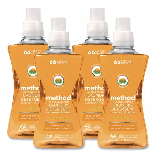 Method 01490 53.5 oz. Bottle 4X Concentrated Laundry Detergent - Ginger Mango (4/Carton)