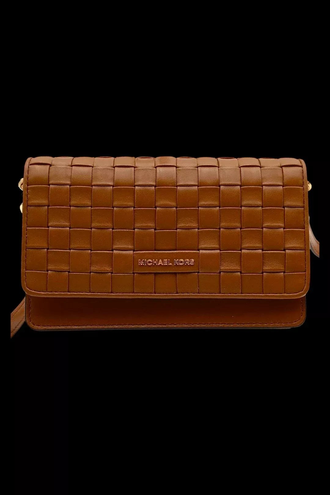 Michael Kors Jet Set Woven Leather Crossbody – Luggage