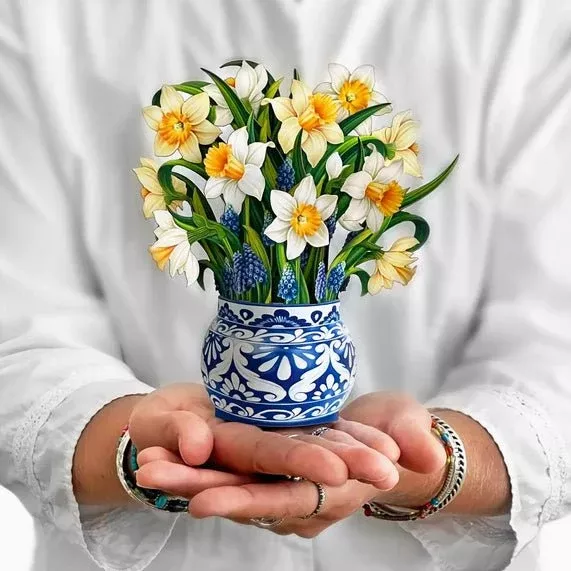 Mini English Daffodils Pop Up Greeting Card