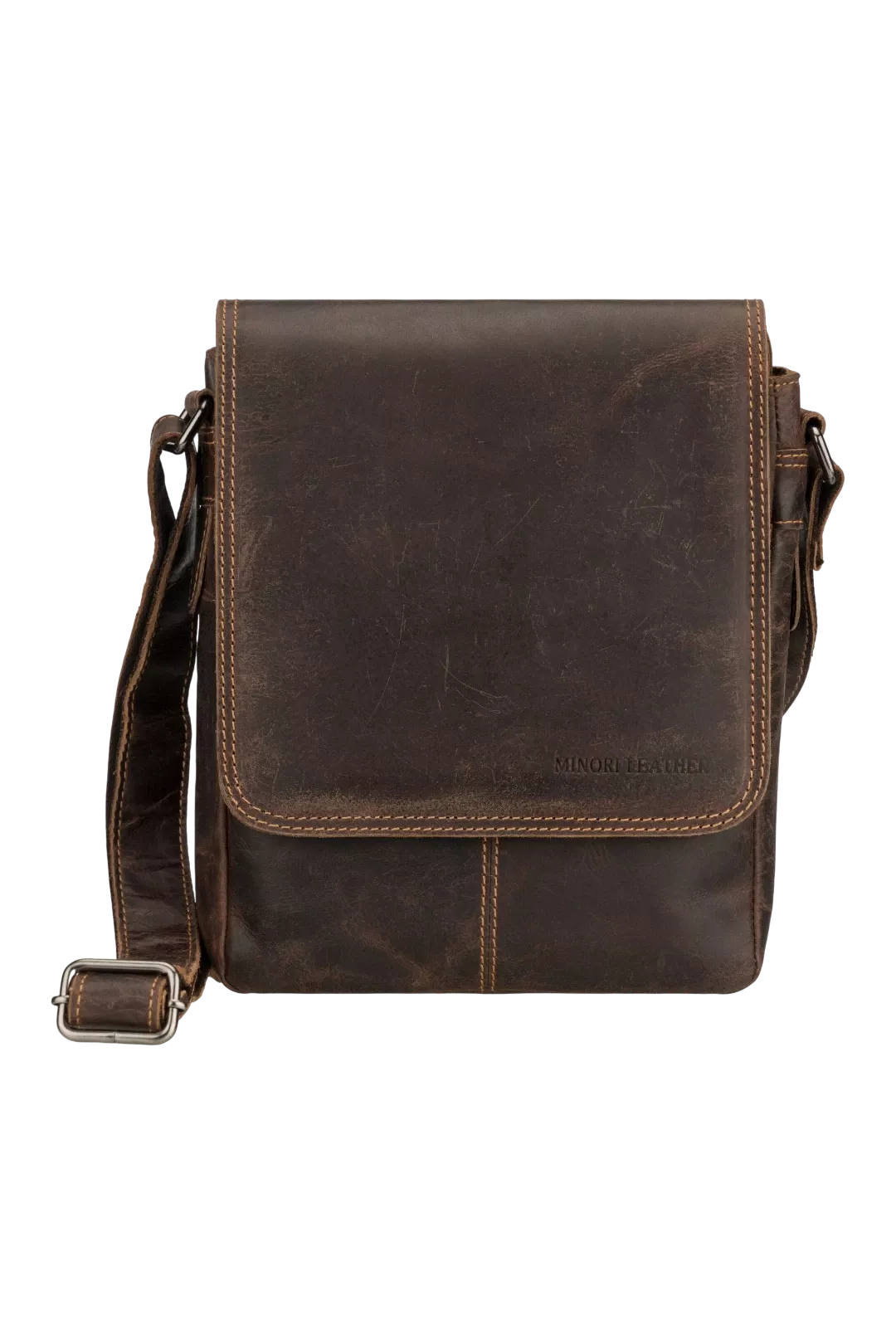 Minori Leather Halifax Leather Crossbody Bag – Brown