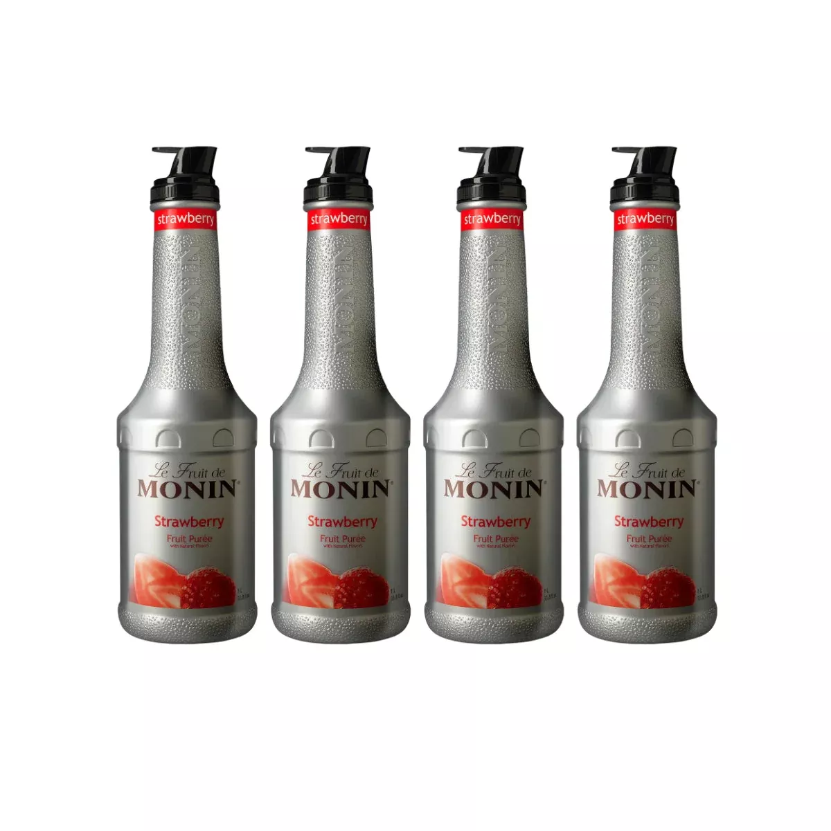 Monin Strawberry Fruit Puree 1L (Pack of 4)