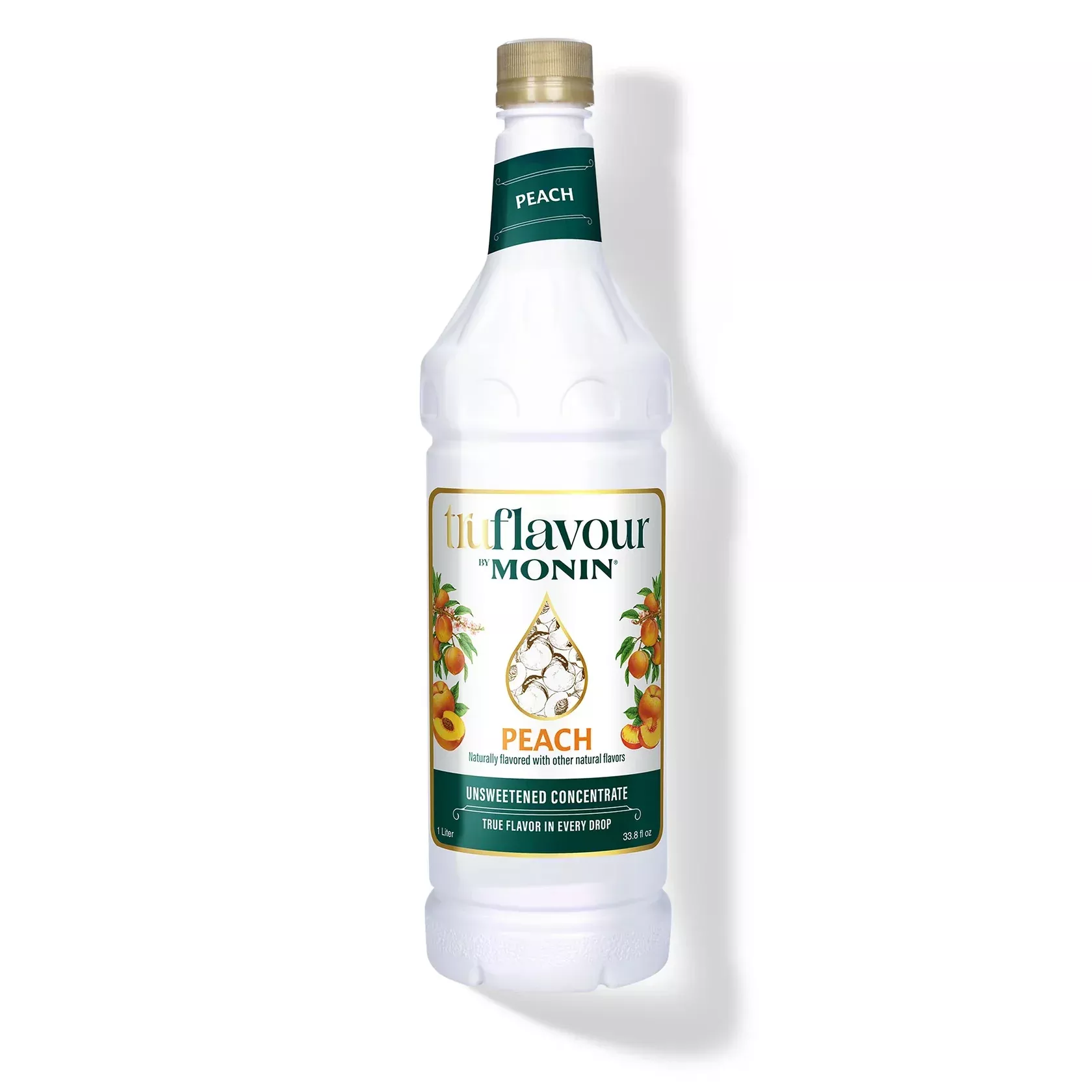 Monin TruFlavour Unsweetened Peach Concentrate - Bottle (1.0 L)