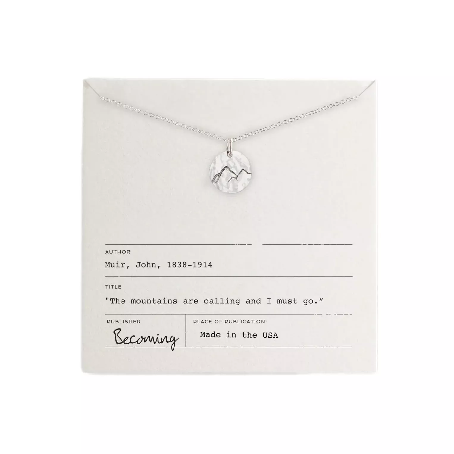 Mountains Are Calling Necklace Sterling Silver