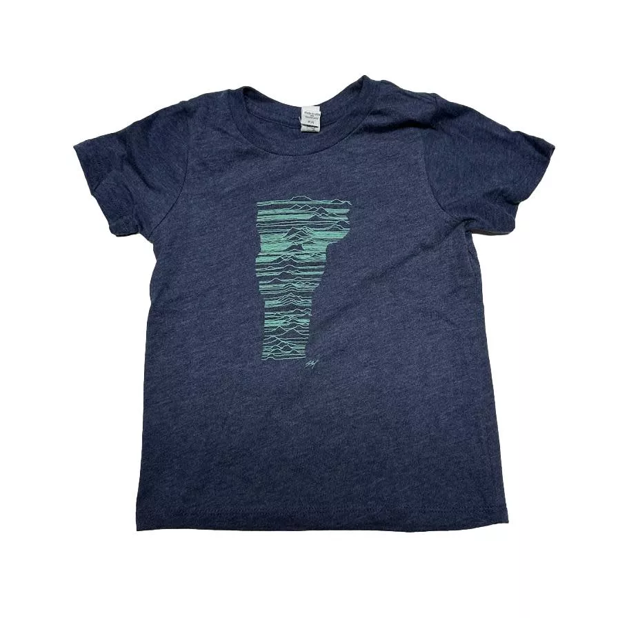 Mountains of Vermont Kid's Tee - Heather Dusk / INDIGO