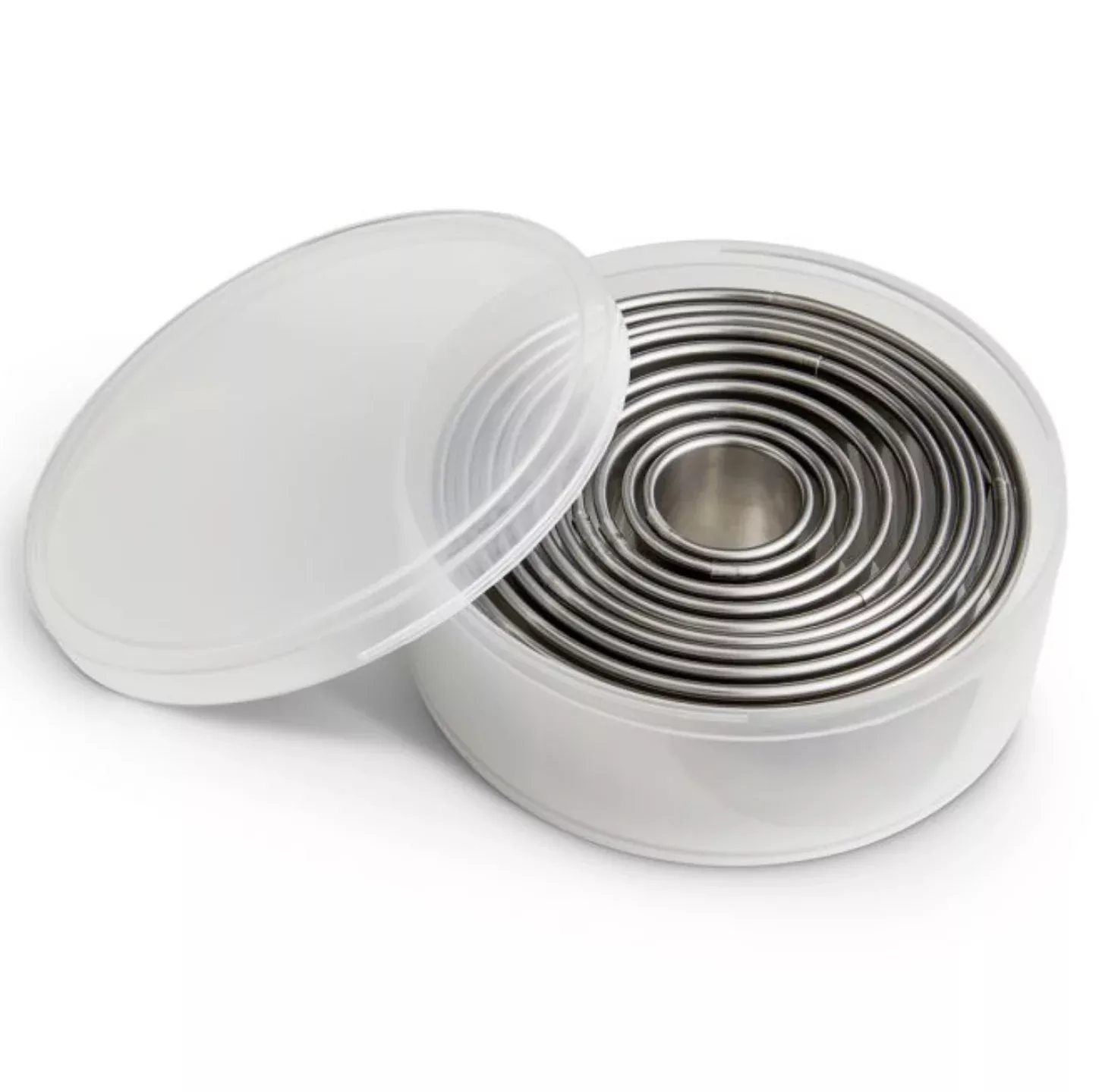 Mrs. Anderson Round Cookie Cutter Set with Storage Container – Set of 10