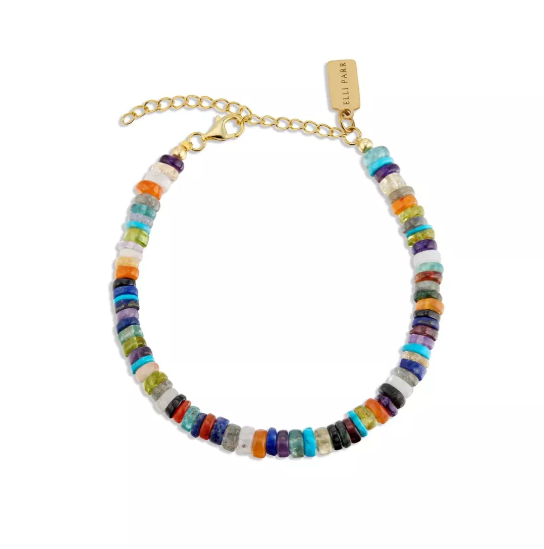 Multi-Gemstone Heishi Bracelet