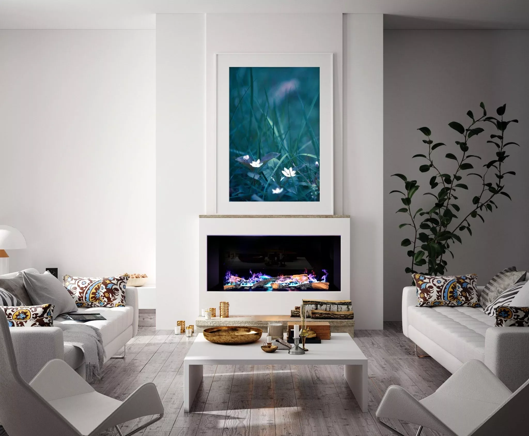 NetZero 20" NZWP20B Waterplace Platinum Vapor Electric Fireplace