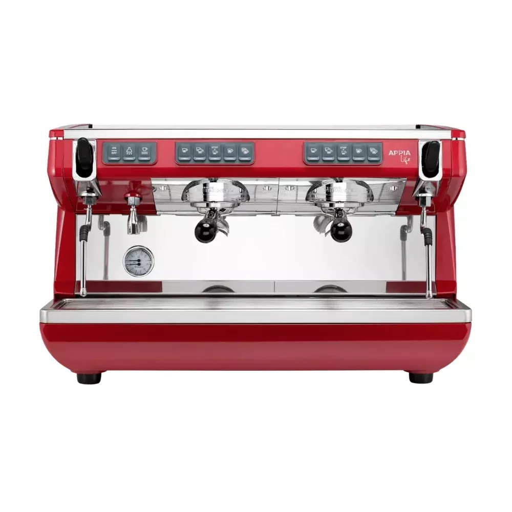 Nuova Simonelli Appia Life Full-Size 2 Group Volumetric Espresso Machine– Red