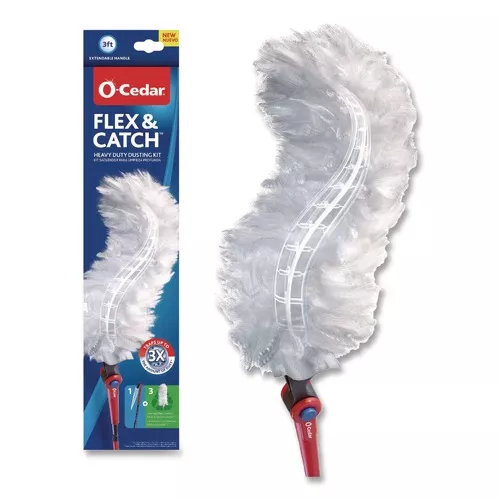 O-Cedar 172148CT 1 Duster Wand and 3 Refills Flex and Catch Heavy-Duty Dusting Kit (6/Carton)