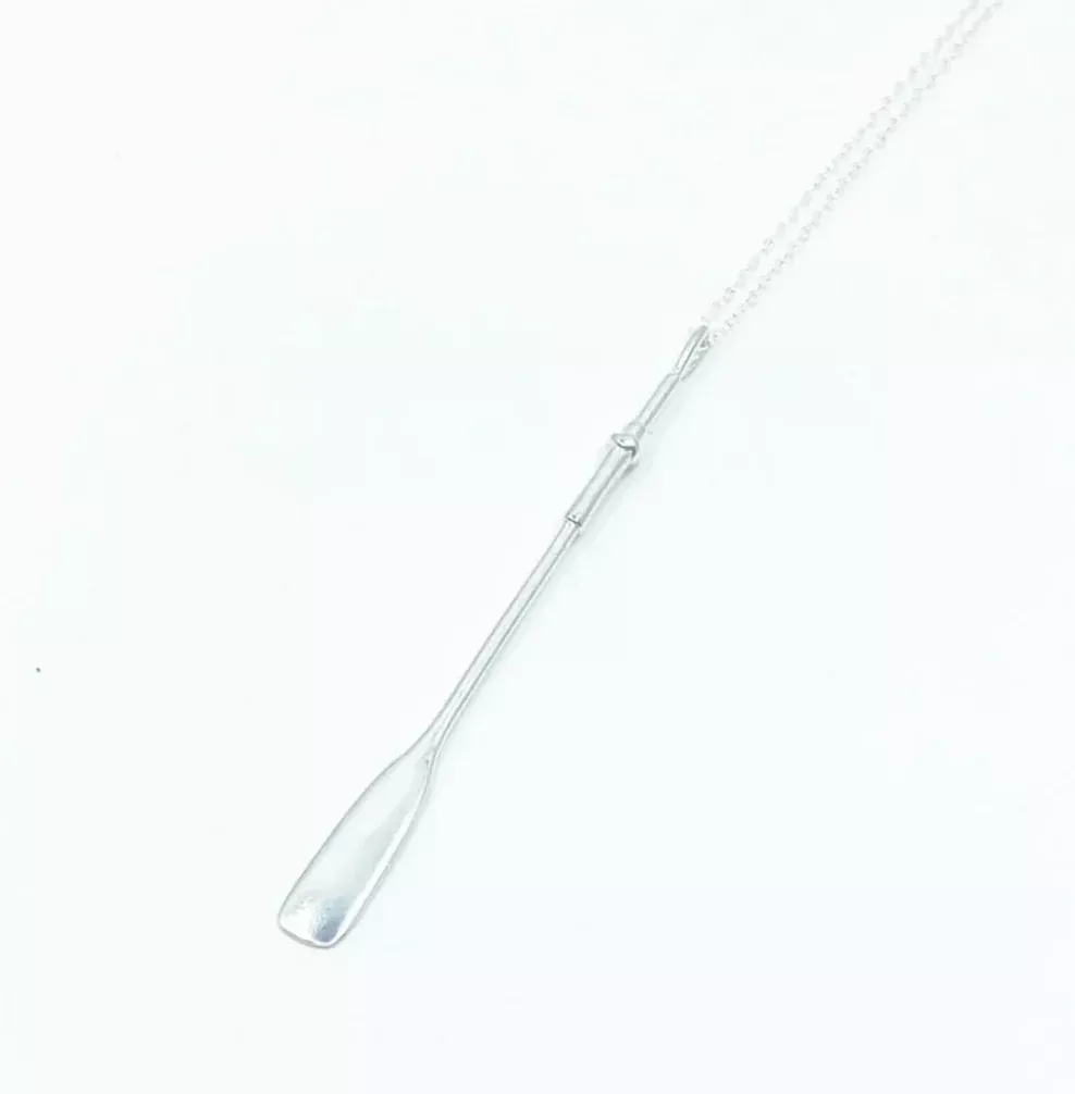 Oar Pendant Necklace - Sterling Silver