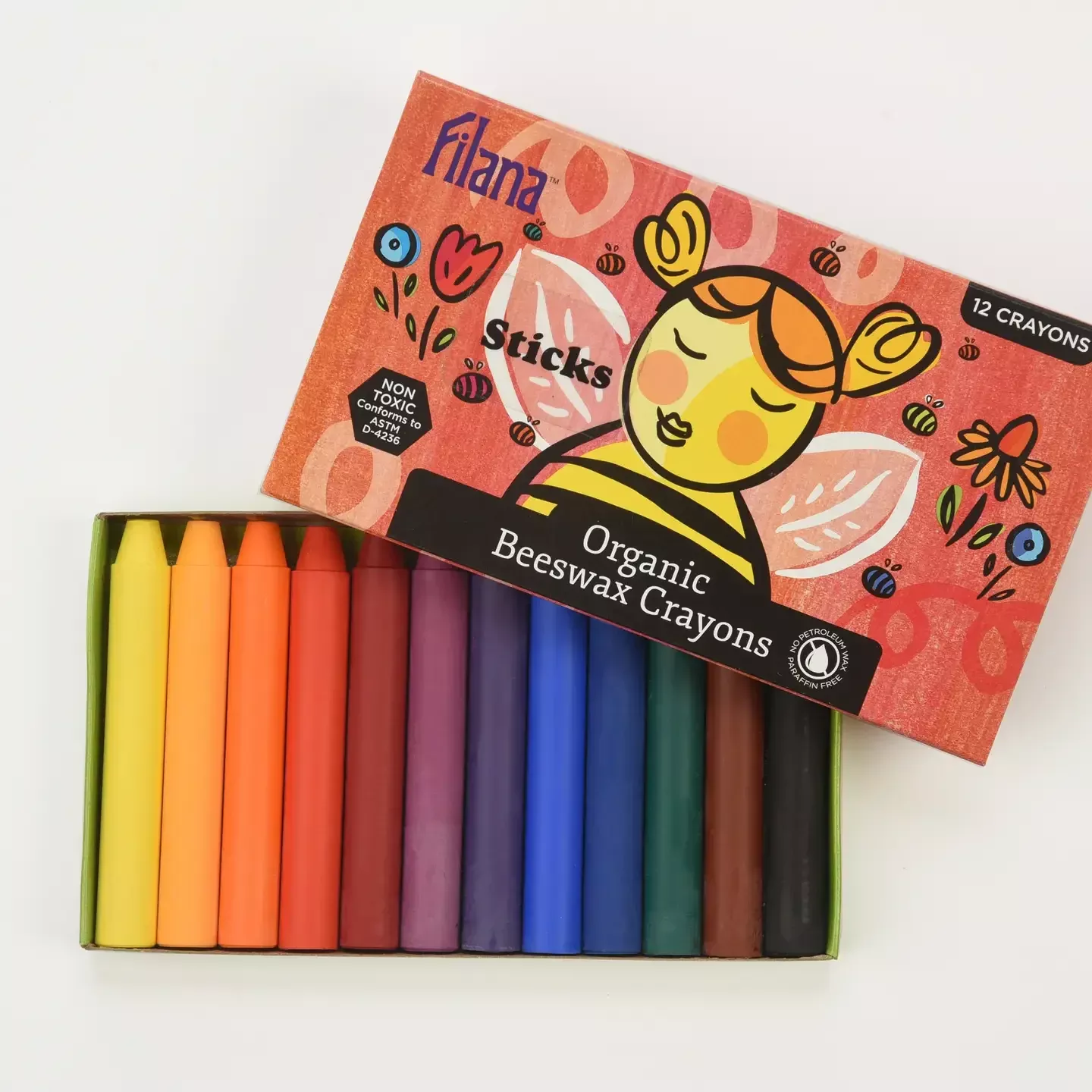 Organic Beeswax Crayons - Set of 12