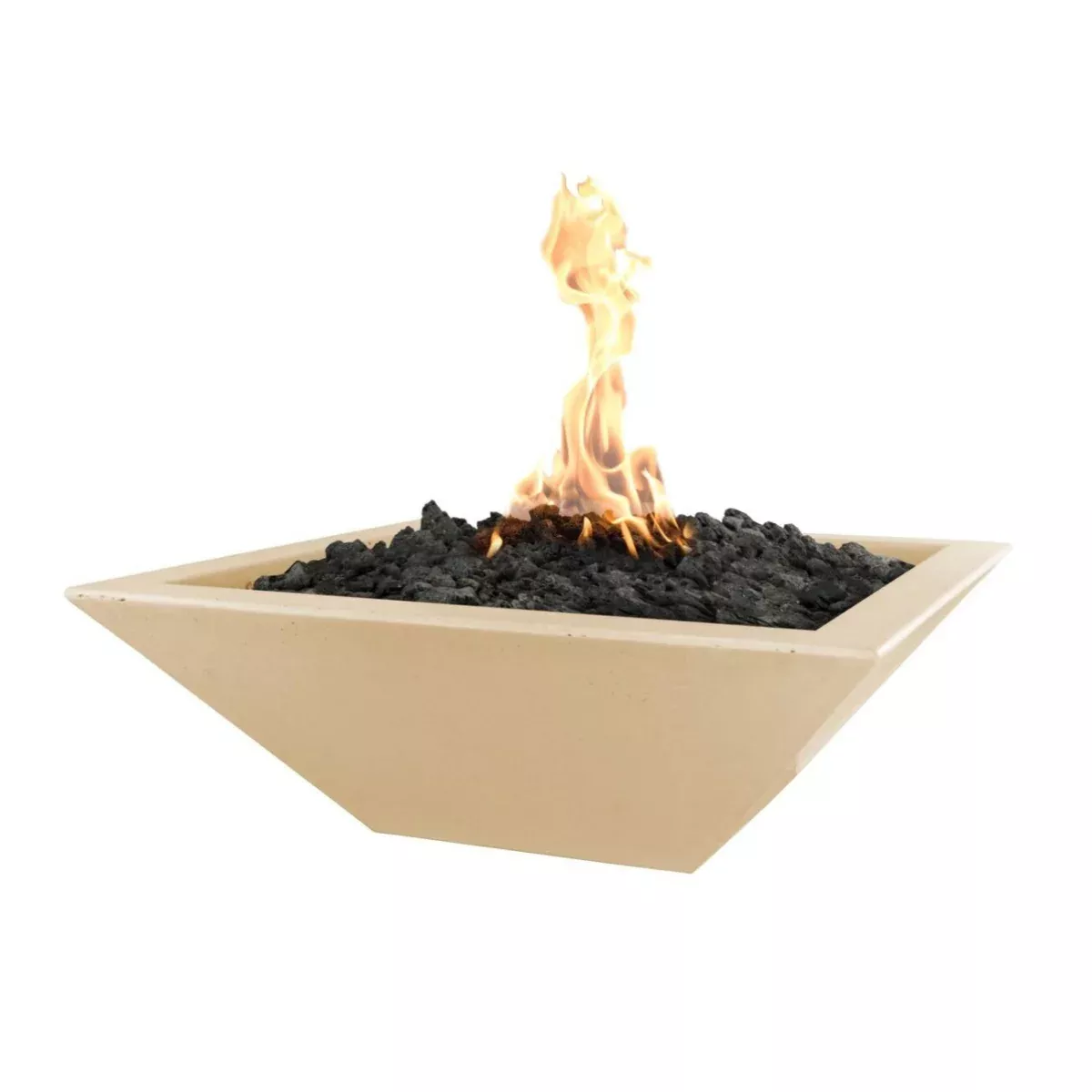 The Outdoor Plus Maya 24" Square GFRC Fire Bowl - Vanilla