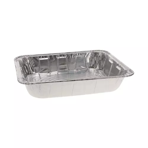 Pactiv Corp. Y6132H 11.8 in.x 9.4 in. 2.6 in. Half-Size Deep Aluminum Steam Table Pan (100/Carton)
