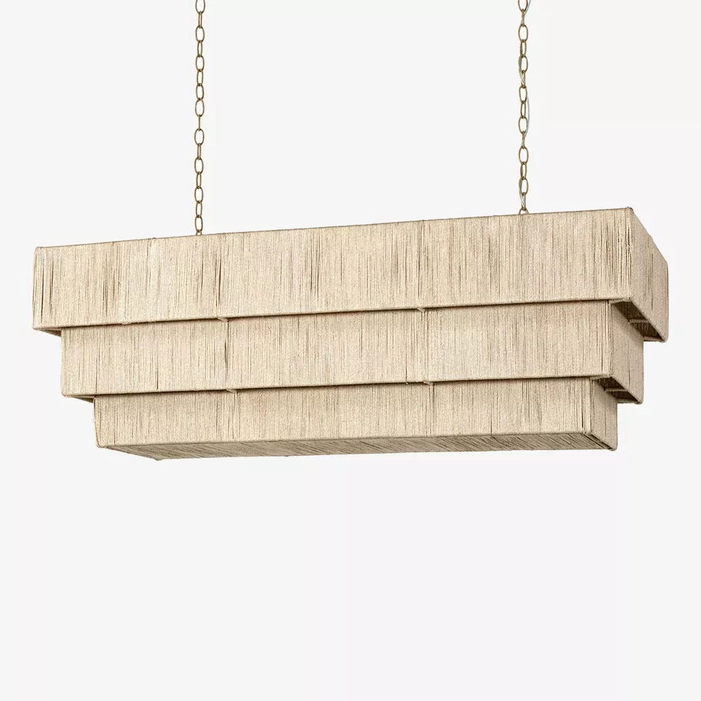 Palecek Everly Rectangular Chandelier in Natural