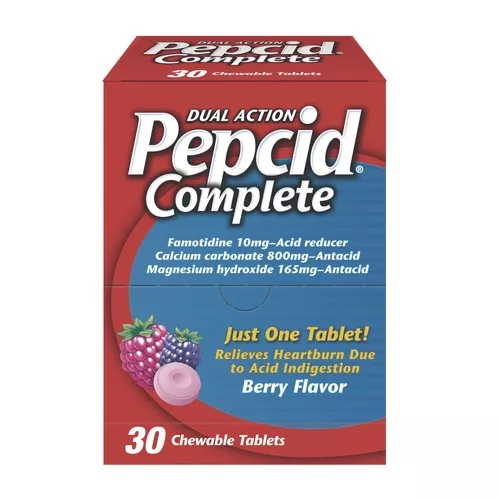 Pepcid 64228 Complete Dual-Action Antacid - Berry Flavor (30/Box)
