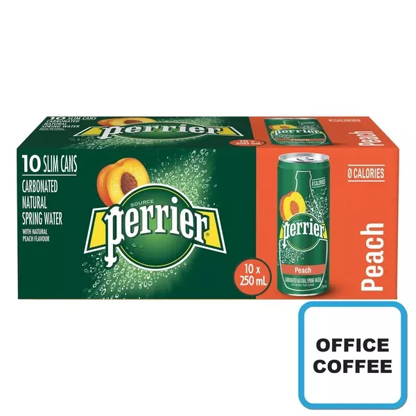 Perrier Water - Peach flavour 8 x 330ml (Office Coffee)