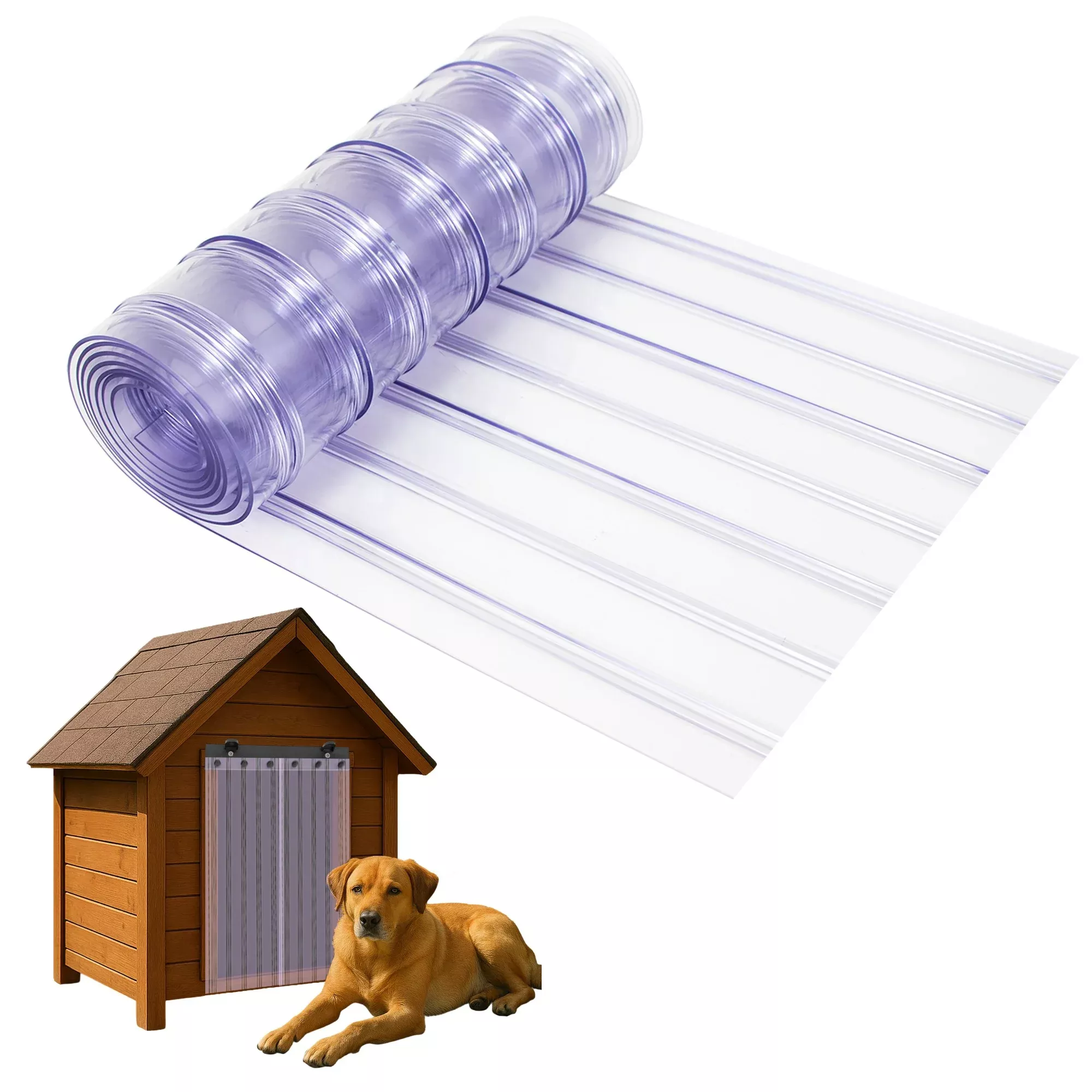 Pet Door Flap 12in x 5ft - 0.216in Clear PVC - Awoco