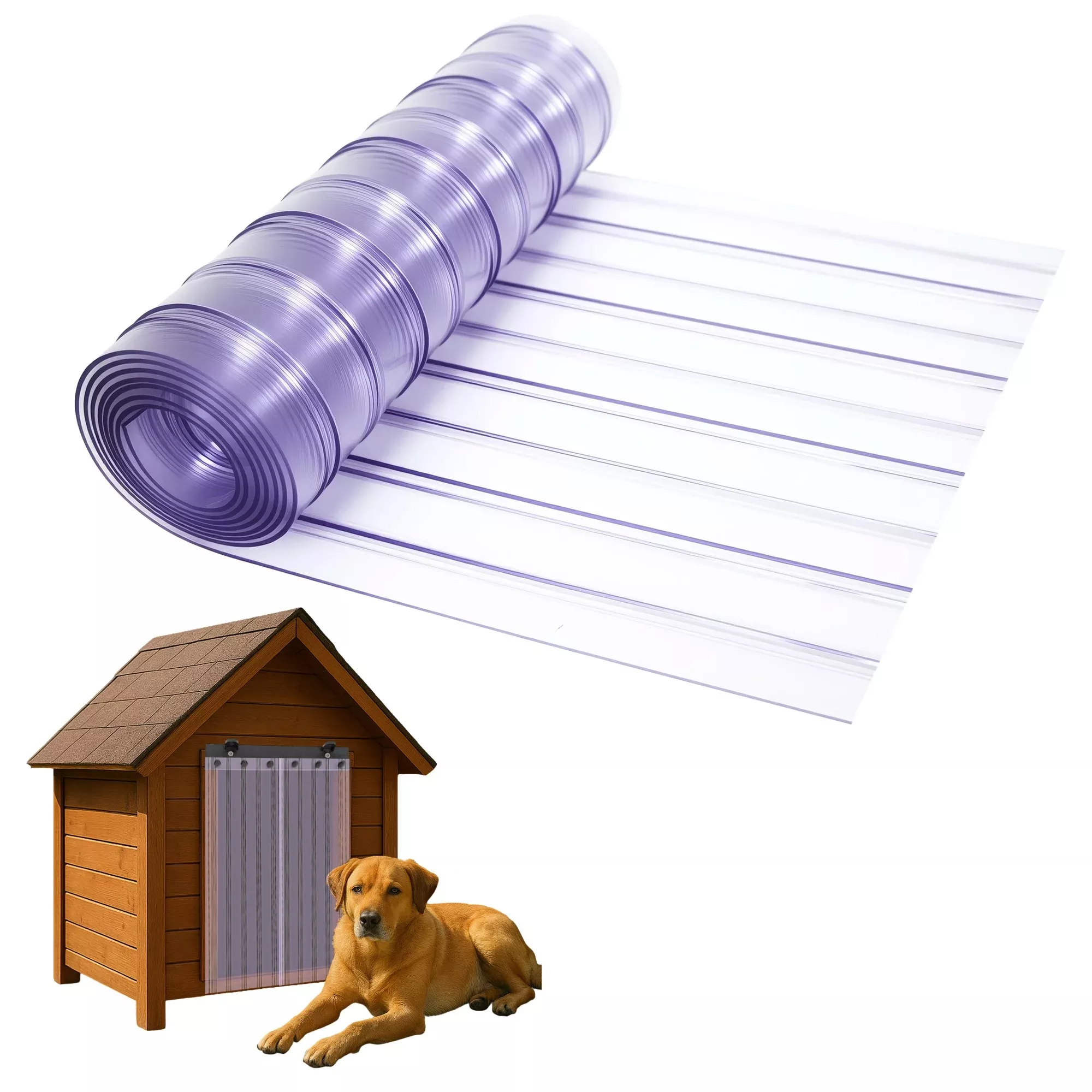 Pet Door Flap 16in x 5ft - 0.229in Clear PVC - Awoco