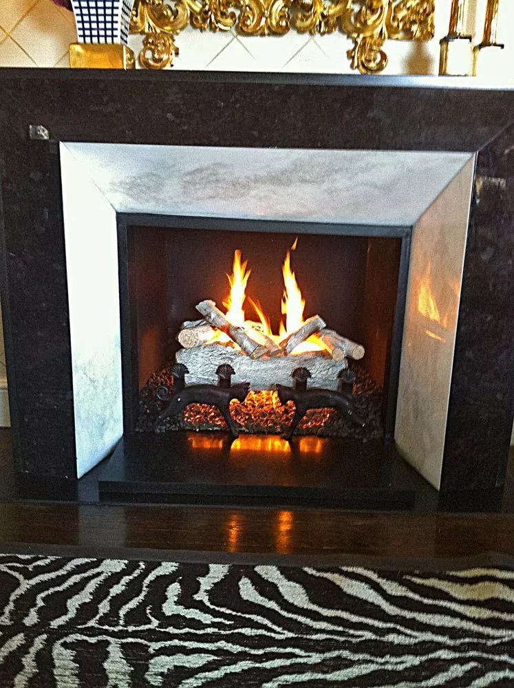 Peterson Real Fyre Charred Mountain Birch Gas Log Set With Vented ANSI Certified G46 Burner