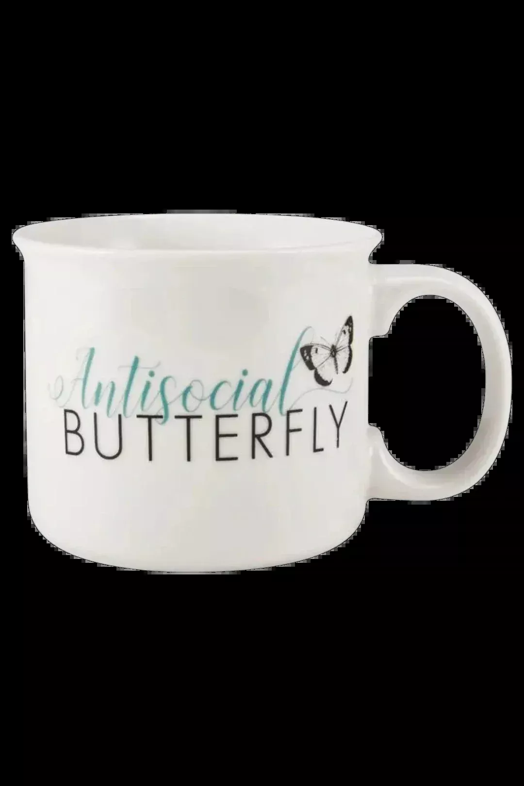 Pfaltzgraff “Antisocial Butterfly” 18oz Porcelain Camper Mug