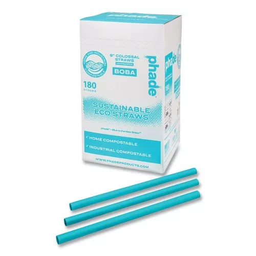 phade 511207 9 in. Marine Biodegradable Boba Straws - Ocean Blue (720/Carton)