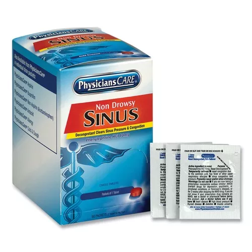 PhysiciansCare 90087-004 Sinus Decongestant Congestion Medication (50/Box)