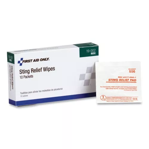 PhysiciansCare by First Aid Only 19-002 First Aid Sting Relief Pads (10/Box)