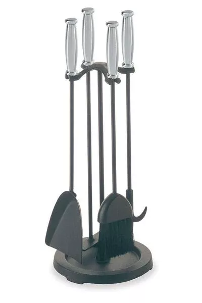 Pilgrim 5 Piece Matte Black Stove Tool Set with Steel Barrel Handles