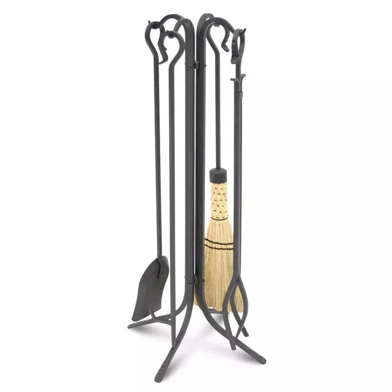 Pilgrim Forged Large Hearth Tool Set with Corn Broom