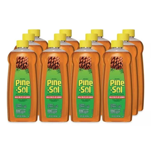 Pine-Sol 60146CT 14 oz. Bottle Multi-Surface Concentrated Disinfectant Cleaner - Pine Scent (12/Carton)