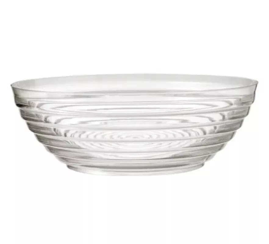 Premium Extra Heavy Weight Plastic Round Clear Ringed Serving Bowl- 15" - 10qt