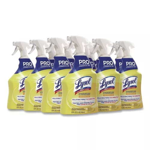 Professional LYSOL Brand 19200-00351 32 oz. Trigger Spray Bottle Advanced Deep Clean All Purpose Cleaner - Lemon Breeze (12/Carton)