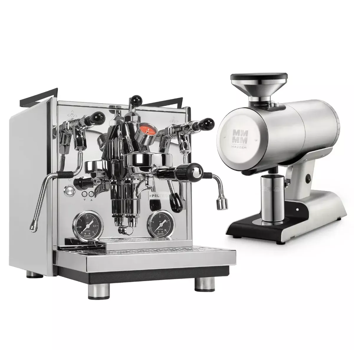 Profitec Drive Espresso Machine (Silver) with Mazzer Philos Grinder (Silver) Bundle