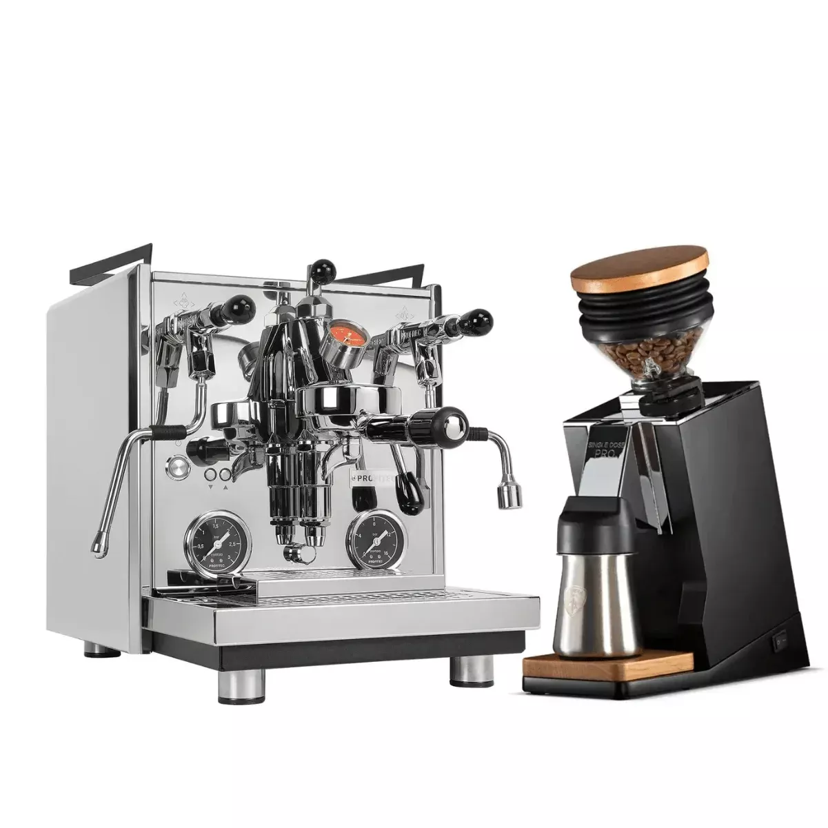 Profitec Drive Espresso Machine with Eureka Oro Single Dose Pro Grinder (Black) Bundle