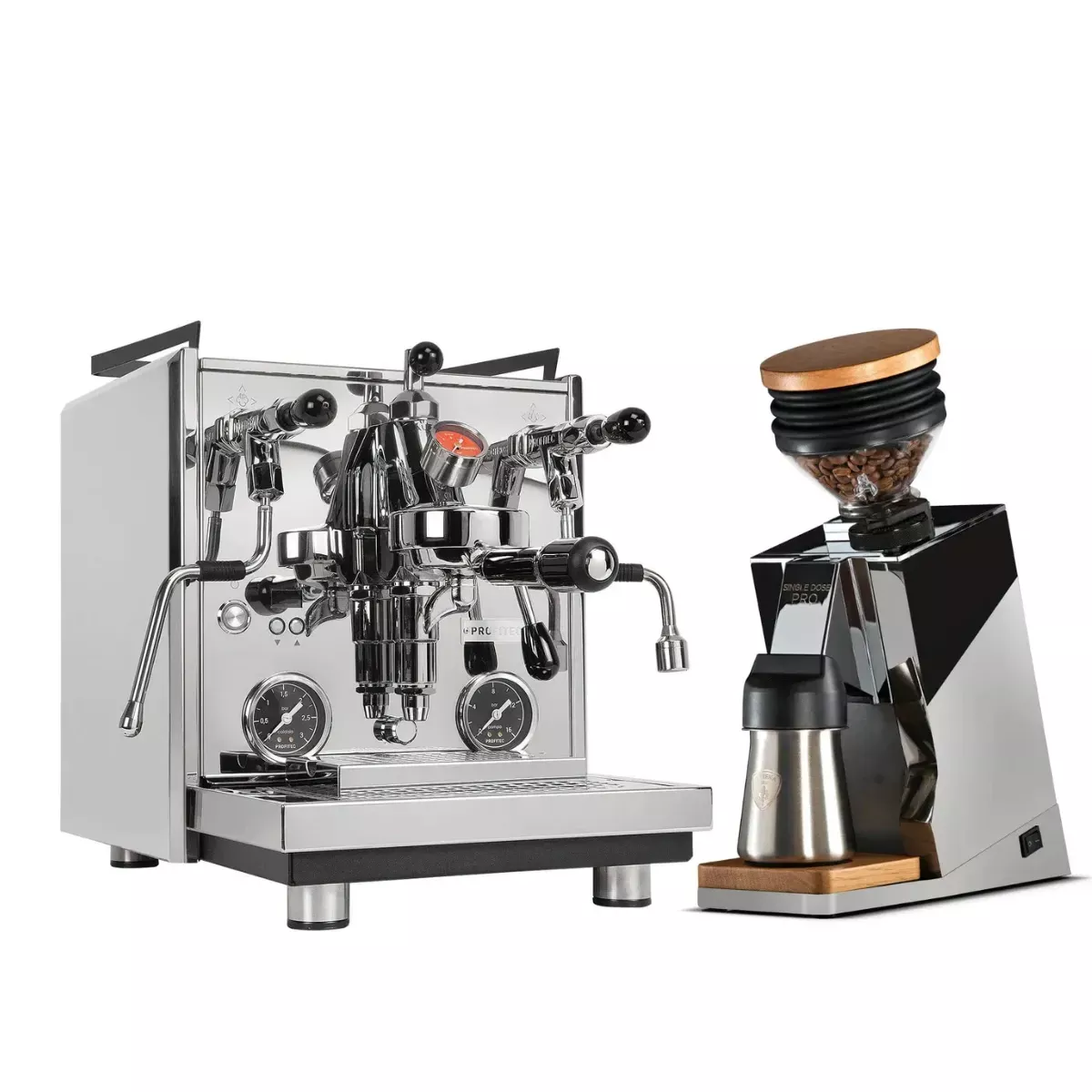 Profitec Drive Espresso Machine with Eureka Oro Single Dose Pro Grinder (Chrome) Bundle