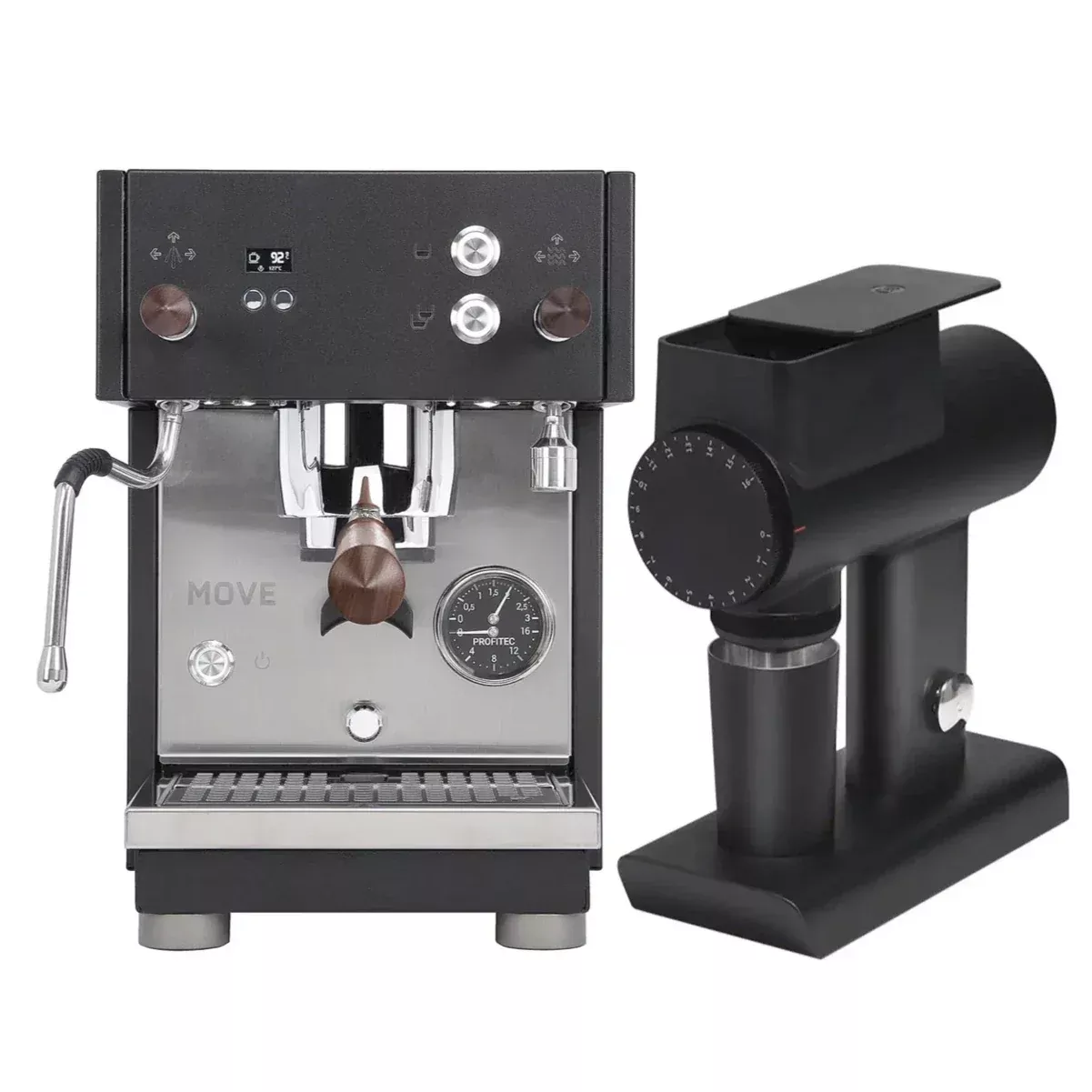 Profitec Move Dual Boiler Espresso Machine (Black) and Timemore Sculptor 064S (Black) Bundle