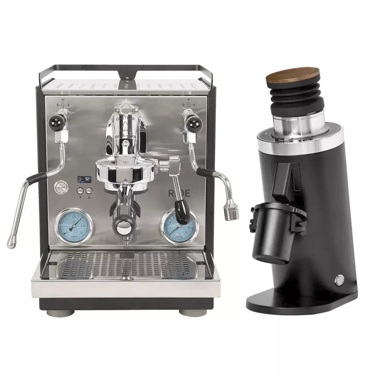 Profitec Ride Espresso Machine (Black and Stainless Steel) with DF64 Gen 2.5 Grinder (Black) Bundle