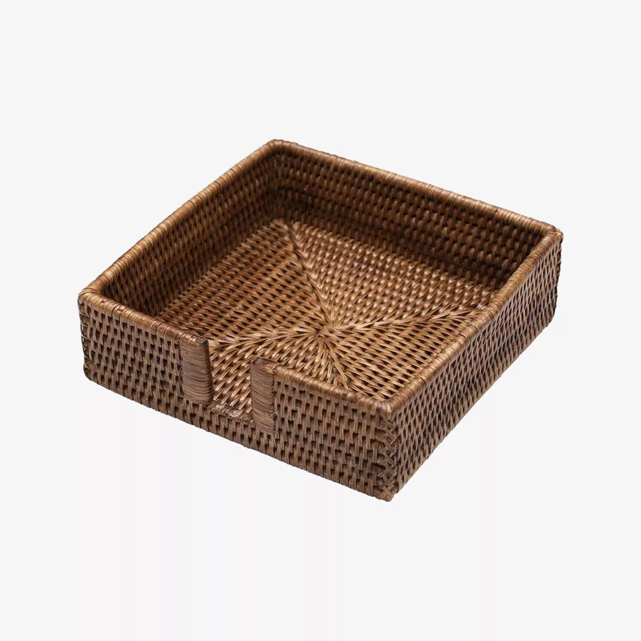 Rattan Lunch Napkin Holder in Dark Wash