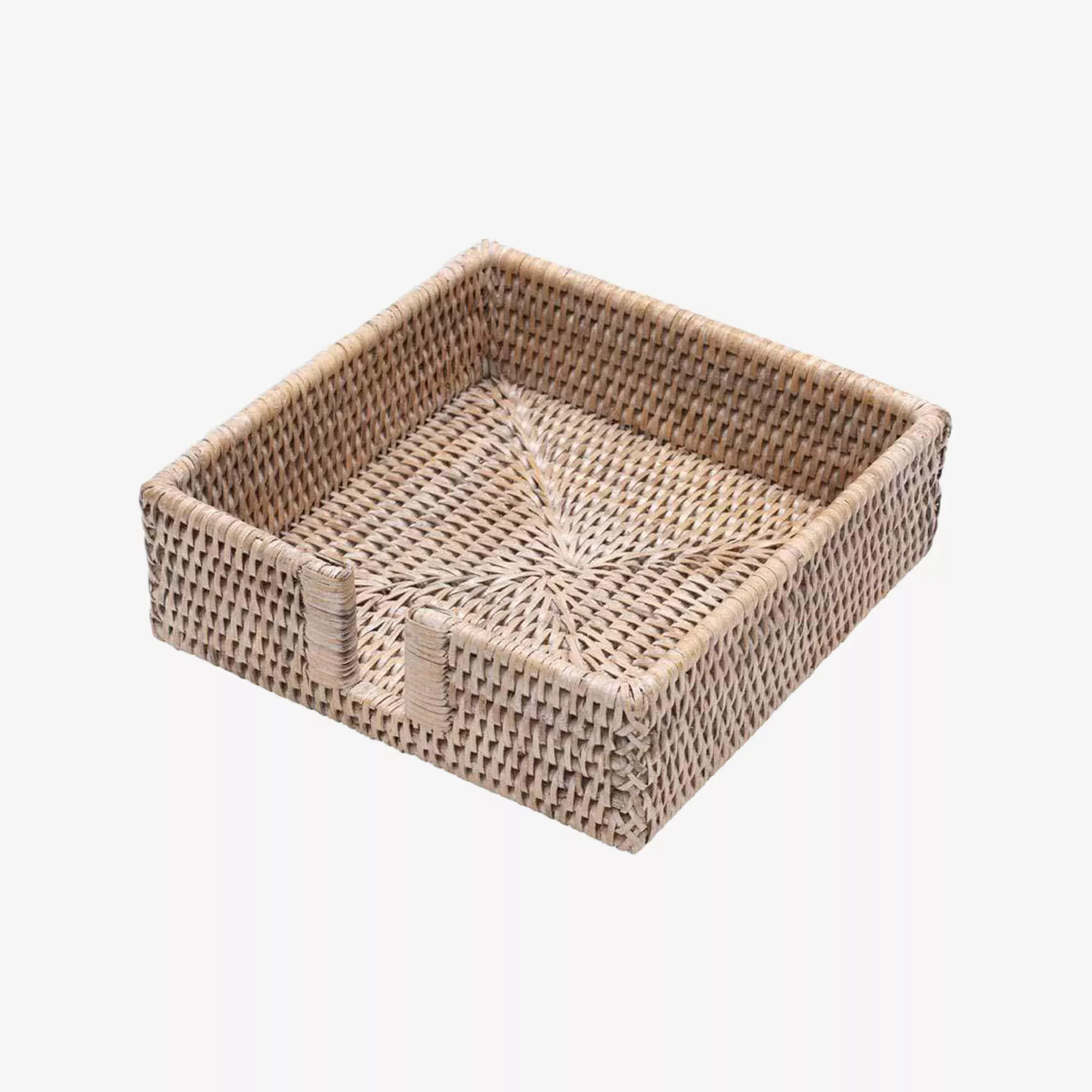 Rattan Lunch Napkin Holder in Whitewash