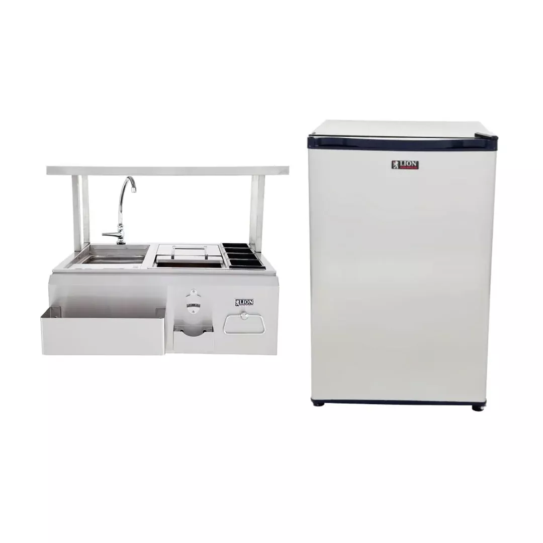 Refrigerator and Bar Center with Top Shelf Package Deal - 200013