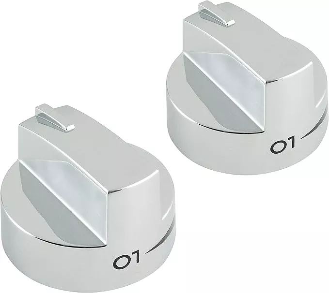 Replacement Control Knobs for Kenmore Gas Grills (2 Pieces), Stainless Steel