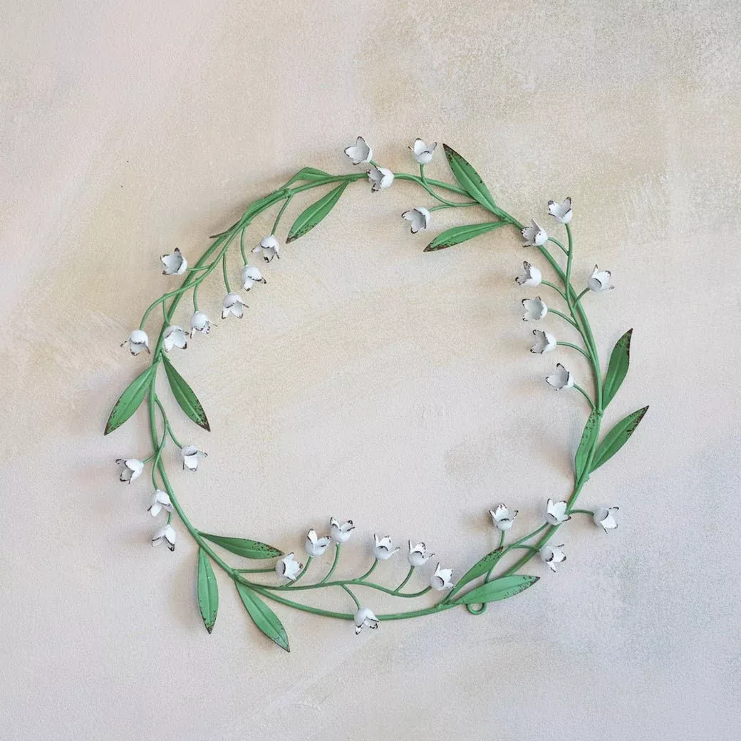 Reproduction Metal Toleware Lily of the Valley Wreath