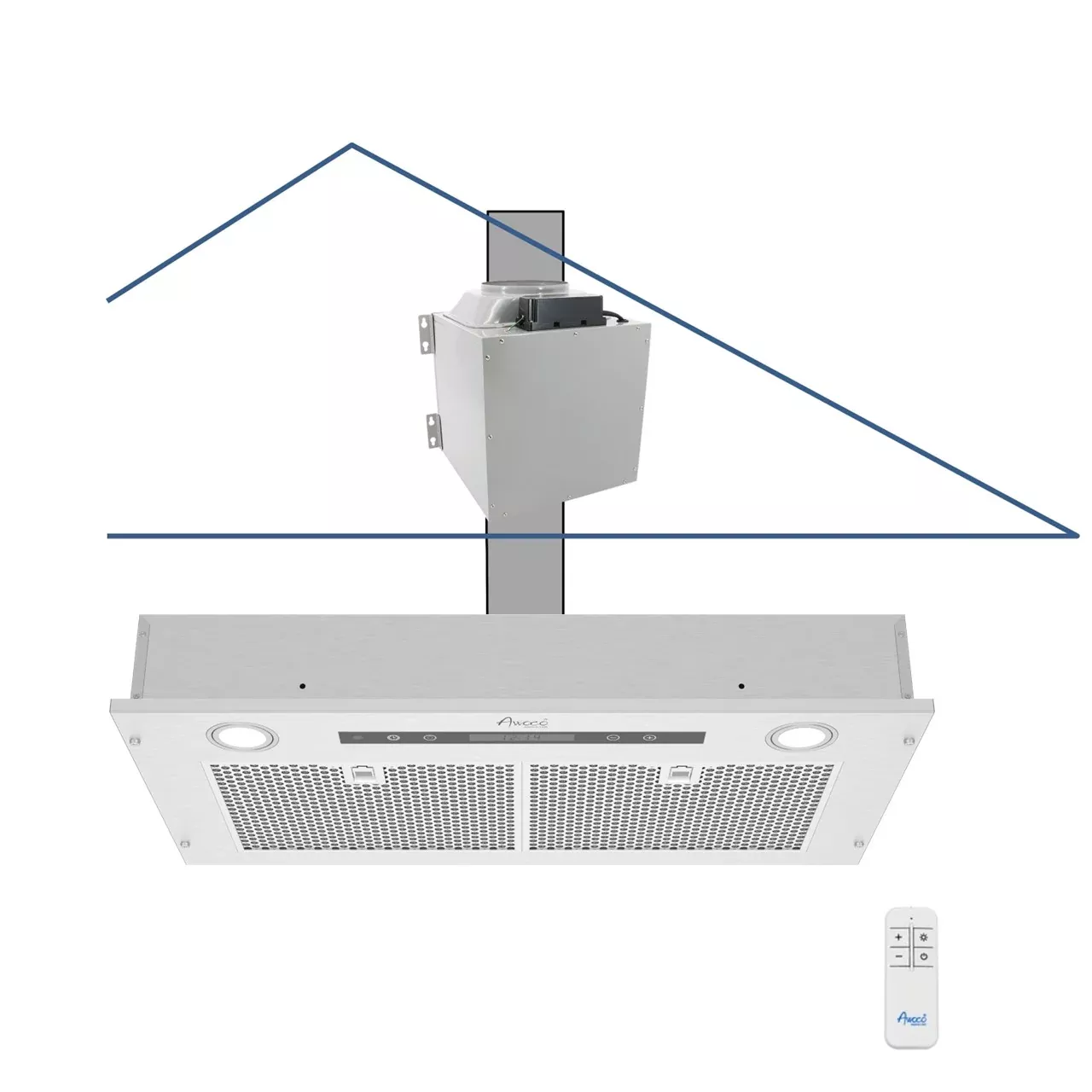 RH-IT08-R Ceiling Mount Range Hood Mesh Filters - Split Insert - 1000 CFM & 8" Vent