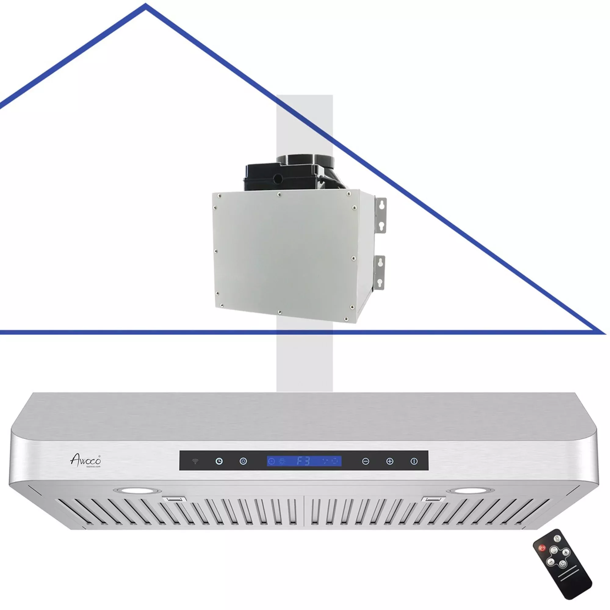 RH-SP06-RT Quiet Split Range Hood - 800 CFM - Rectangular Top Vent