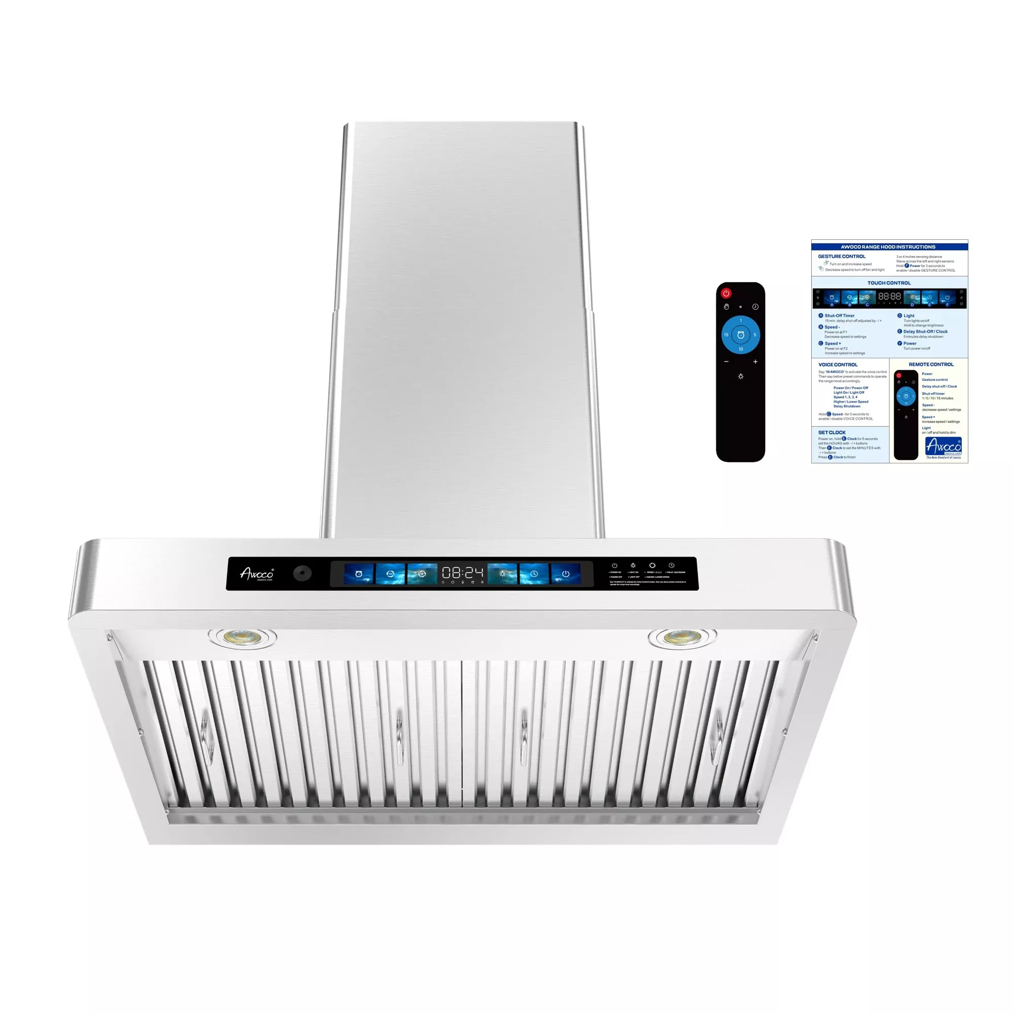 RH-WT-V Wall Mount Range Hood | Voice & Gesture Control