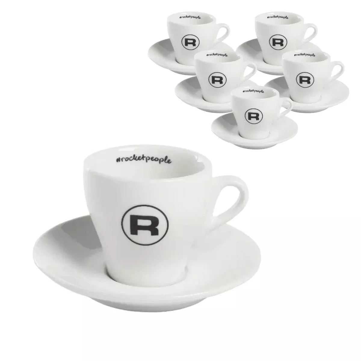 Rocket Espresso Cups Hashtag Series - Set of 6 RA99907206 (White)