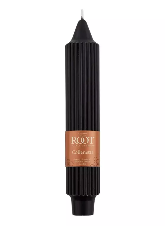 Root Grecian Collenette Candle – Black – 7"