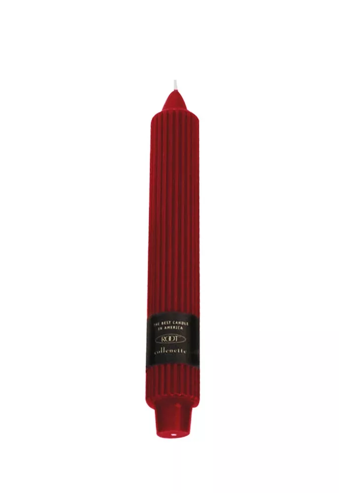 Root Grecian Collenette Candle – Garnet – 9"