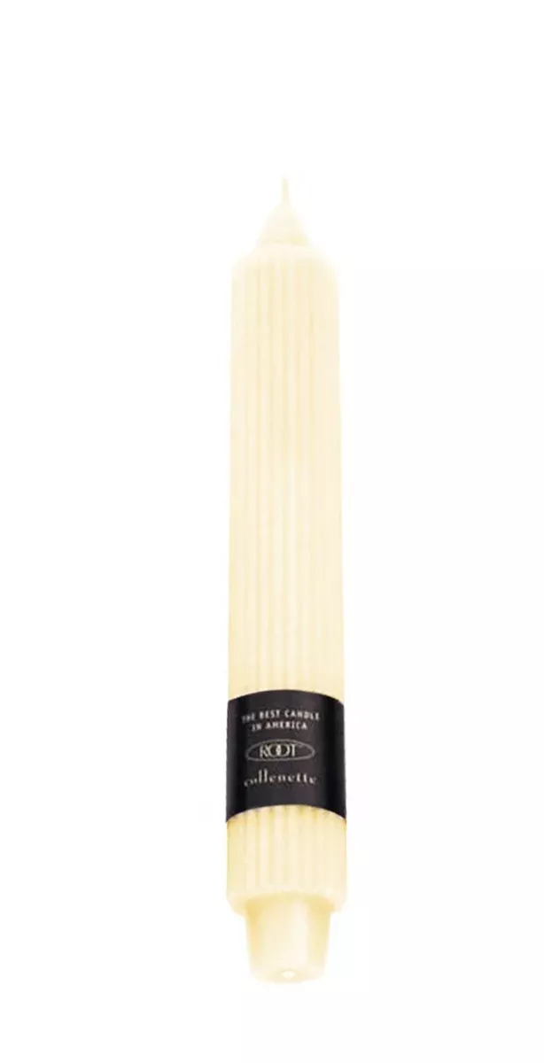 Root Grecian Collenette Candle – Ivory – 9"