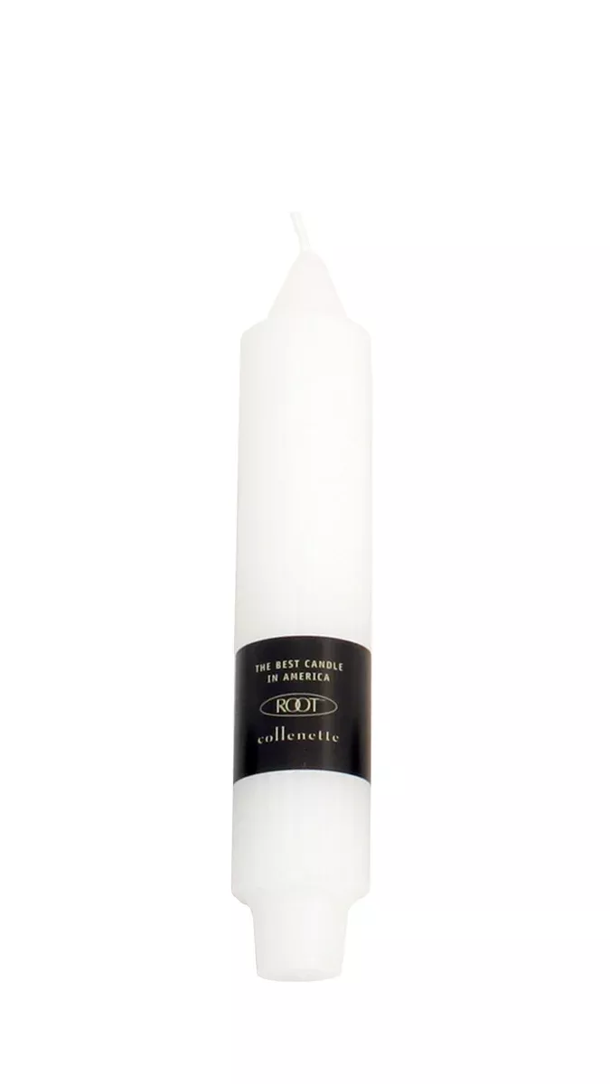 Root Grecian Collenette Candle – White – 7"